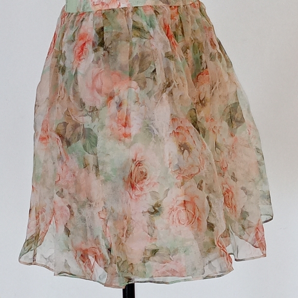 Alice + Olivia Chara flared floral-print silk-organza and jersey mini dress - Picture 3 of 9